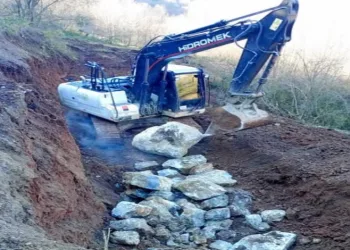 Dipsizgöl’de heyelan çalışması tamamlandı