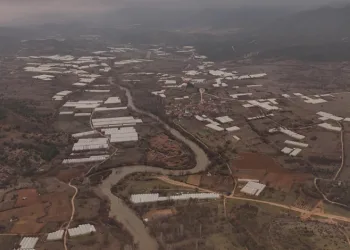 Sakarya Nehri yağmurlar sonrası havadan fotoğraflandı