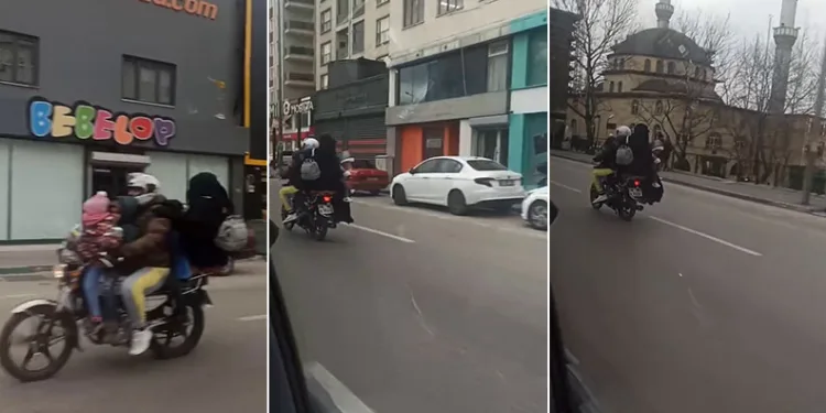 Bursa’da motosiklete 6 kişi bindiler