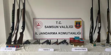 Samsun’da ruhsatsız silah ve mühimmat ele geçirildi