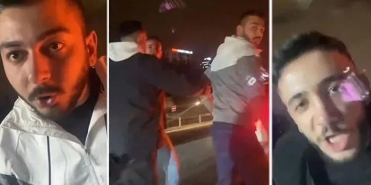 Aracın aynasını kırdılar, kapıları tekmelediler