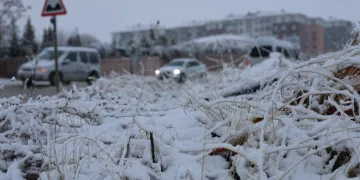 Büyükçekmece’de kartpostallık kar manzarası