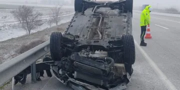 Karapınar’da otomobil takla attı: 1 yaralı