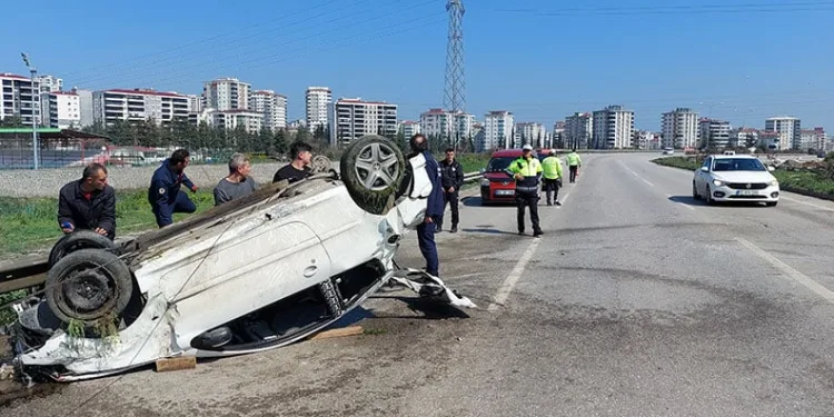 Samsun’da otomobil takla attı: 1 yaralı