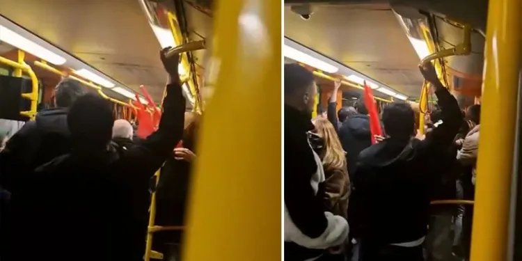 Metro vagonunda tartışma kamerada