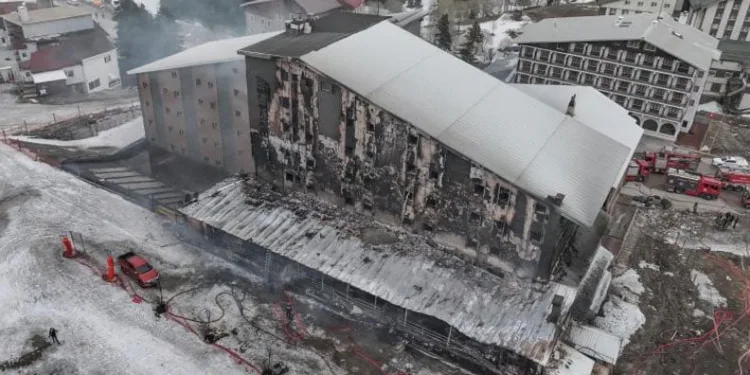 Uludağ’da otel yangınının başladığı anlar kamerada