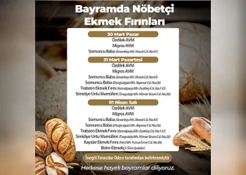 Ramazan Bayramı nöbetçi fırın listesi belli oldu