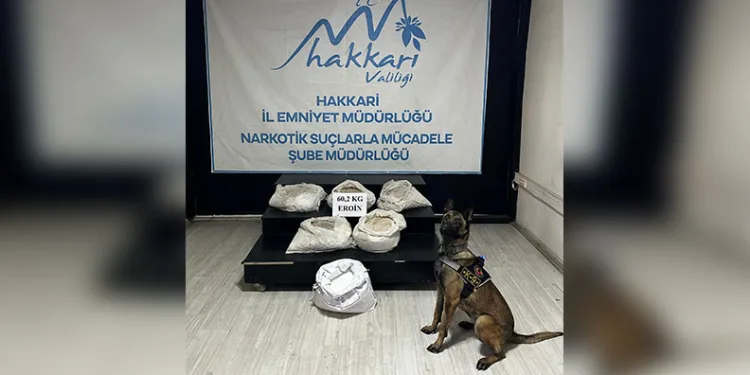 Yüksekova’da 60 kilo eroin ele geçirildi