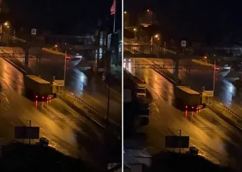 Bursa’da yağış sebebiyle TIR kaydı, trafik aksadı