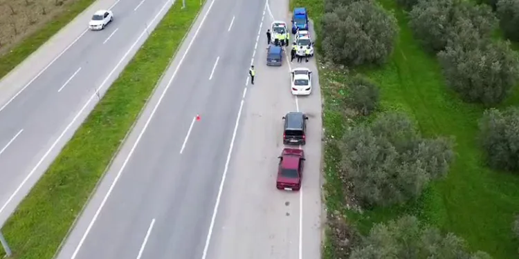 İznik’te dron destekli geçme yasağı denetimi