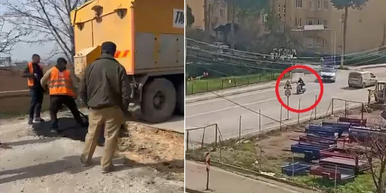 Polisten kaçan ehliyetsiz sürücü belediye çukuruna düştü