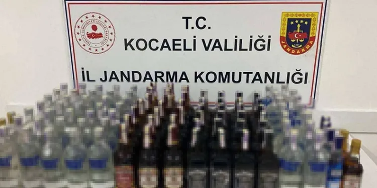103 şişe sahte alkol ele geçirildi