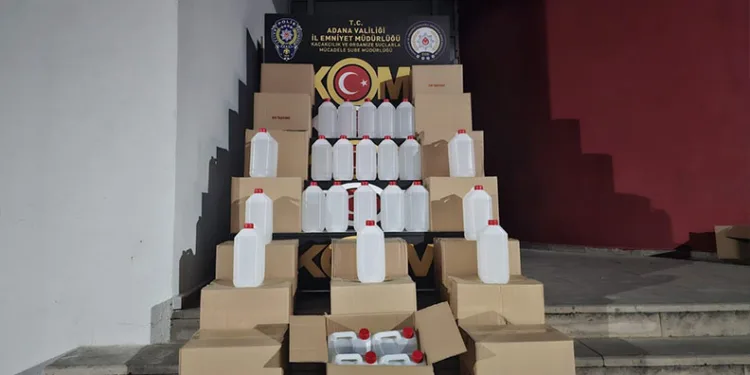 Adana’da 980 litre sahte içki ele geçirildi: 2 gözaltı
