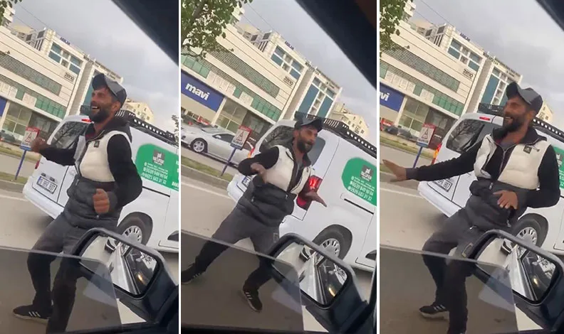 Müzik sesini duyunca dans etmeye başladı