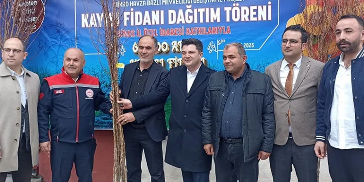 Sivas’ta çiftçilere 50 bin kayısı fidanı dağıtıldı