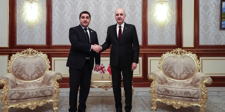 TBMM Başkanı Kurtulmuş, Gürcistan Parlamento Başkanı Papuashvili ile görüştü