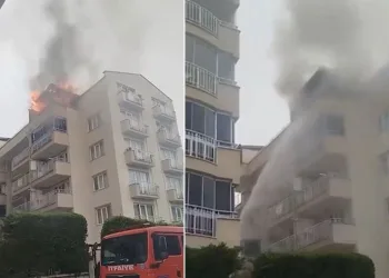 Bursa’da 5 katlı binanın çatısında yangın