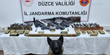 Düzce’de çok sayıda silah ve mühimmat ele geçirildi
