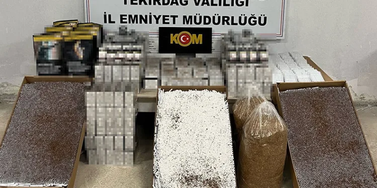 Tekirdağ’da tütün mamulü kaçakçılığı operasyonunda 2 tutuklama