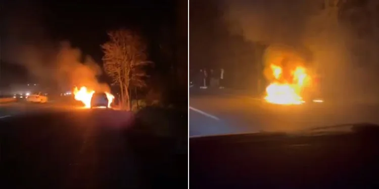 Bursa’da seyir halindeki otomobil alev topuna döndü