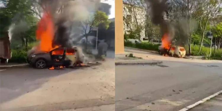 Bursa’da park halindeki otomobil alev topuna döndü