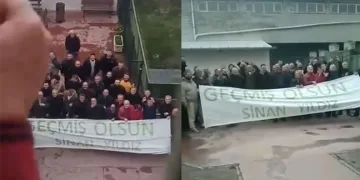 Arkadaşlarına Pankartla Moral Verdiler