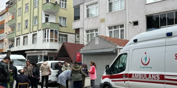 Dev kaya yoldan geçen araçların üzerine düştü