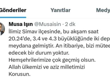 Kütahya’da 4,3 büyüklüğünde deprem