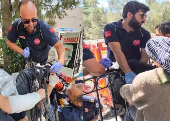 Bursa’da bahçe duvarından atlarken bacağı demire saplanan çocuğu itfaiye kurtardı