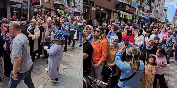 Bursa’da çekilişi duyan mağaza önüne koştu