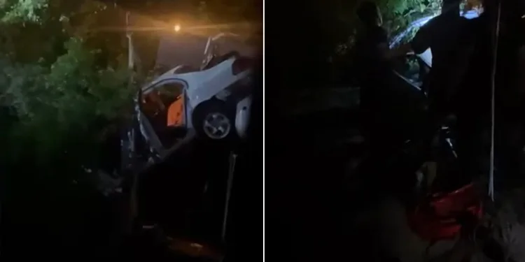 Bursa’da kontrolden çıkan otomobil bahçeye uçtu : 1 yaralı