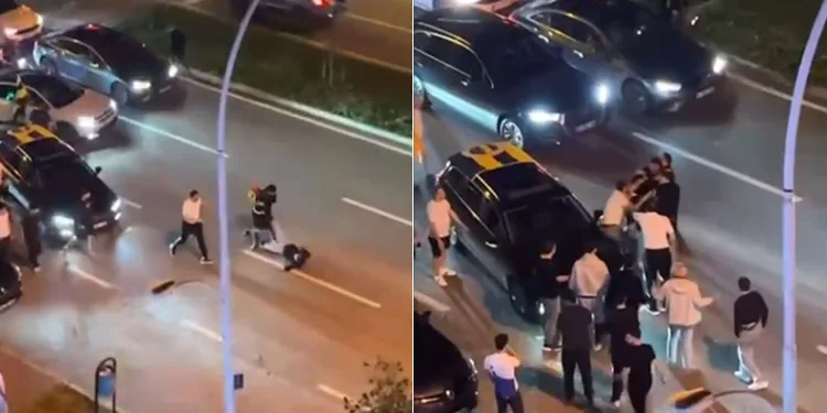 Şampiyonluk kutlamasında trafik durdu, yumruklar konuştu