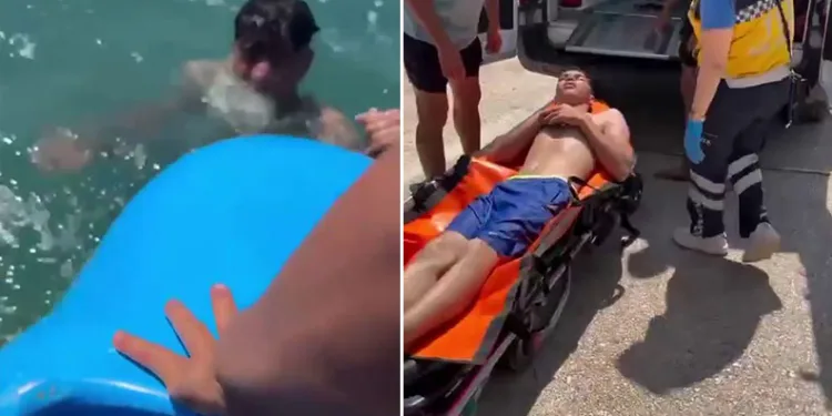 Denizde boğulmaktan son anda kurtarıldı
