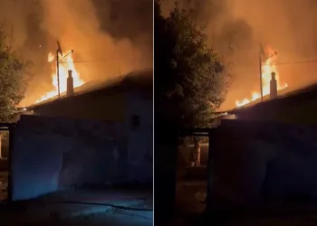 Bursa’da ahır alevlere teslim oldu