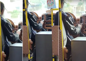 Bursa’da minibüs şoförünün tehlikeli yolculuğu