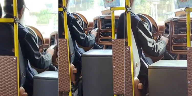 Bursa’da minibüs şoförünün tehlikeli yolculuğu