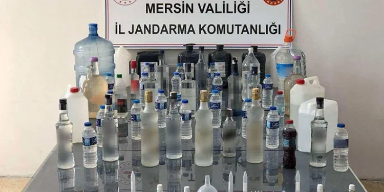 Mersin’de 127 litre sahte içki ele geçirildi