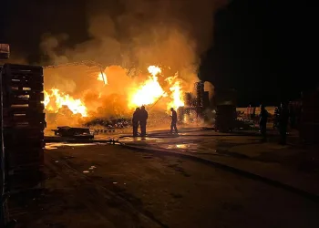 Bursa’da palet fabrikası alevlere teslim oldu