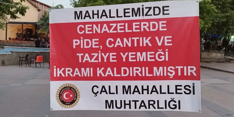 Bursa’nın bu mahallede cenazelerde yemek ikramı kaldırıldı