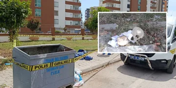 Çöp konteynerinden insan kafatası çıktı