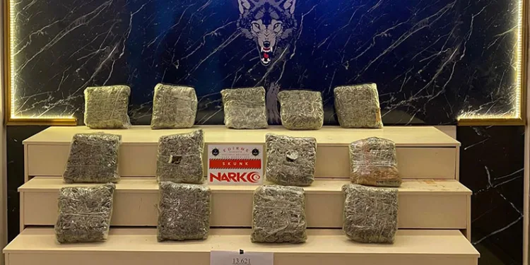 Kapıkule’de 13 kilo skunk ele geçirildi