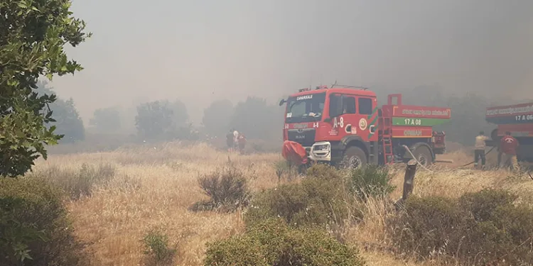 Çanakkale’de tarım arazisinde yangın