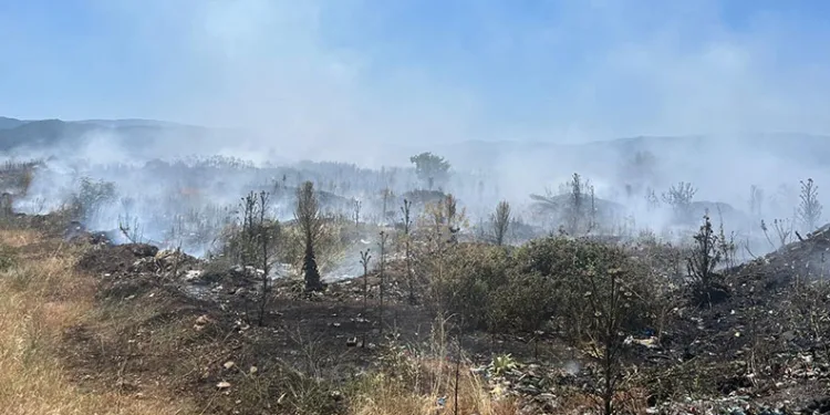 Çanakkale’de çöplük yangını söndürüldü