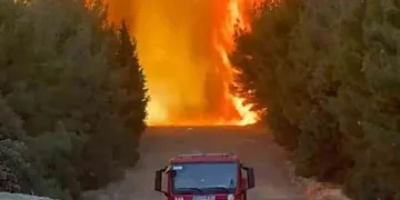 Alevlerin arasında kalan orman ekibi son anda kurtuldu