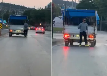 Bursa’da tehlikeli yolculuk kamerada