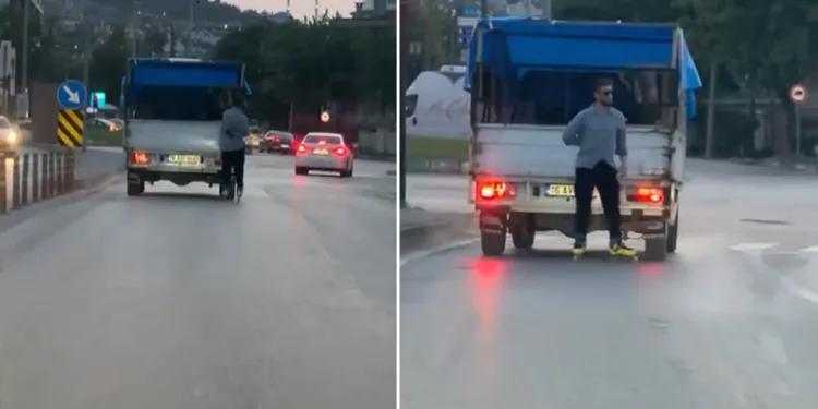 Bursa’da tehlikeli yolculuk kamerada