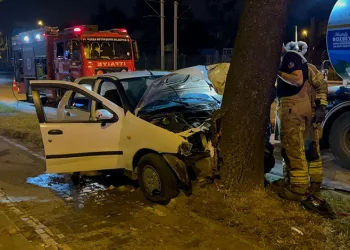 Bursa’da direksiyon hakimiyetini kaybeden sürücü ağaca çarptı