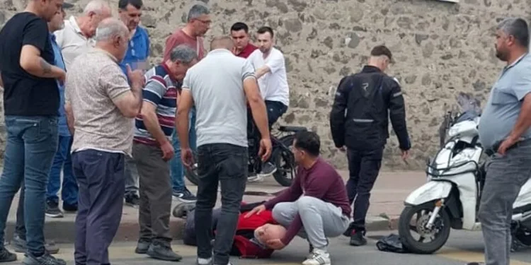 SUV tipi araç ile motosiklet çarpıştı: 1 yaralı
