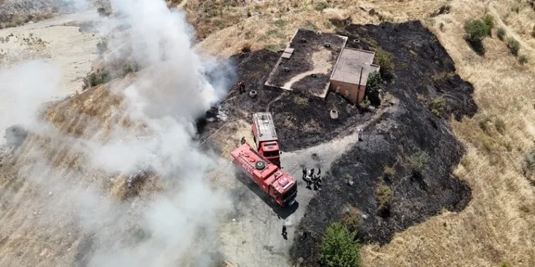 Akhisar’da başlayan orman yangınına müdahale devam ediyor
