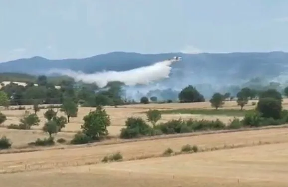 Akhisar’da başlayan orman yangınına müdahale devam ediyor